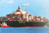 Container ship at sea
